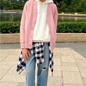 Uniqlo Pink Button-Up Cardigan